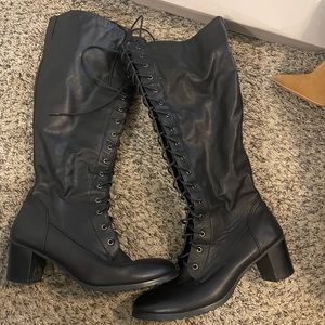 Black Knee High Boots